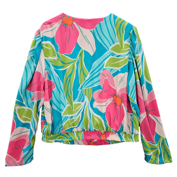 Ashely Stewart Pant Set Womens 18 20 Floral Wide Leg Blue Pink High Rise - Picture 3 of 16